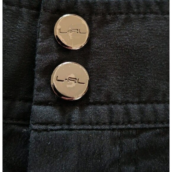 L-RL Lauren Active Cargo Pants Women's Size 16 Black Snap Closure & Pockets - Picture 11 of 16